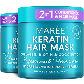 MAREE MAREE Hair Mask for Damaged Hair 2 PACK - Keratin Treatment Conditioner - Extremely Deep Conditioning Mask, Hydrating & Repairing, Keratina Mascarilla Para el Cabello