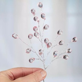 Factory Direct Craft Set of 4 Pink Acrylic Gem 8-1/2" Accent Sprays for Corsages and Accenting
