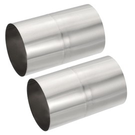 PATIKIL 2.36 Inch Pipe Connector, 2Pcs 304 Stainless Steel Chimney Flue Connector for Outdoor Camping Tent Wood Stove Accessories Vent Exhaust, 3.94 Inch Length