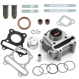 Minho Cylinder Top End Rebuild Kit with Piston Ring Gasket for Chinese GY6 50CC 139QMA 139QMB Engine,39mm 1.54'' taotao