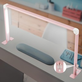 LyeXD 36W Nail Desk Lamp, Professionals LED Manicure Lamp 4000-6500K Dimmable Table Lamp, Foldable Square Desk Light with 3 Lighting Modes Nail Tech Lamp for Lash Eyelash Extension Eyebrows (Pink)