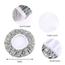 SHTGOI Women's Hair Cap, Flowers, Shower Cap, Reusable Elastic Swimming Cap, Double Layer Shower Cap, Shower Caps for Bathroom, Spa, Hotel, Travel, Main Use, Dark Pink, Pack of 1