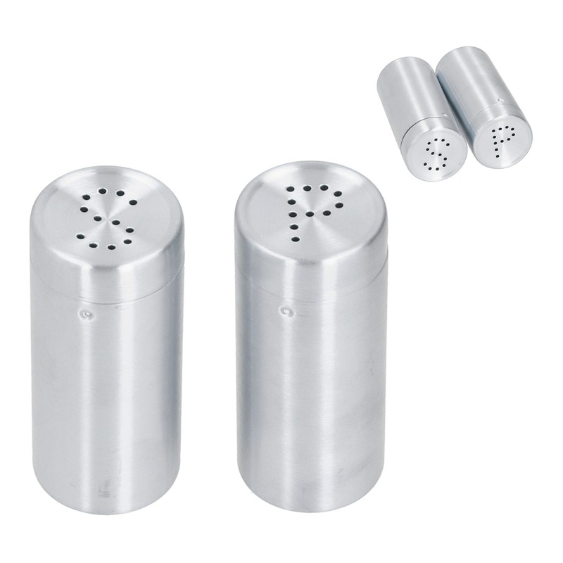 2pcs Spice Jar Stainless Steel Seasoning Bottle Salt and Pepper