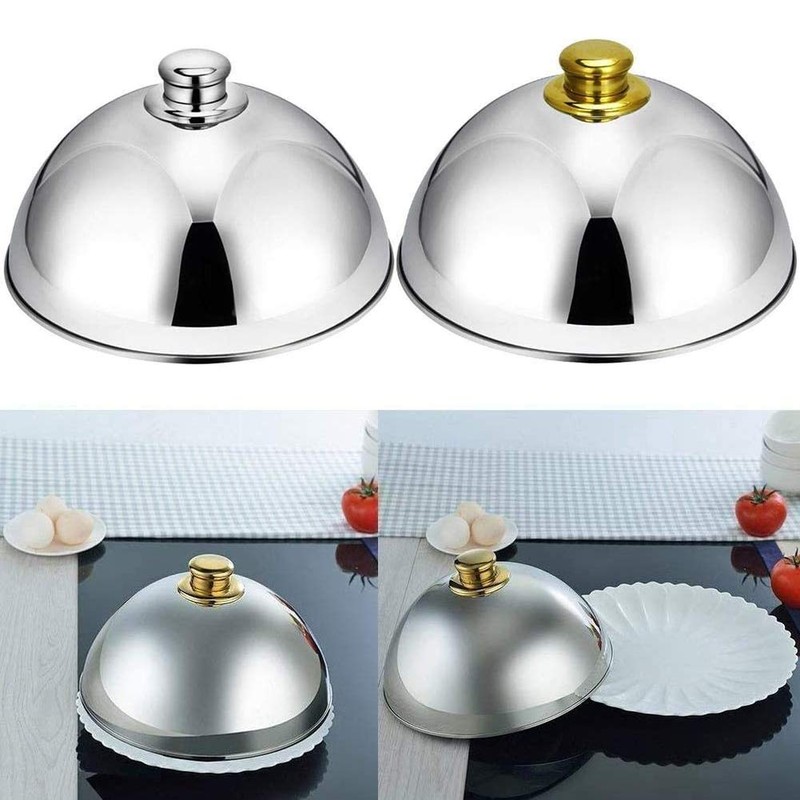 Cloche Food Cover, 10 Inch Stainless Steel Round Basting Cover