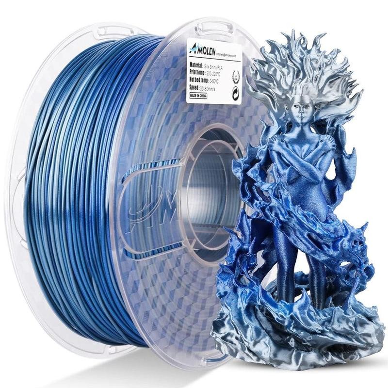 Amolen Silk Shiny Gradient PLA Filament, 1.75mm:_Silk Gradient Blue Green
