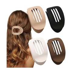 Hair Claw Clips, 4Pcs Flat Hair Clips Curved Design Hairs Claw Hairs Accessories for Women Girls