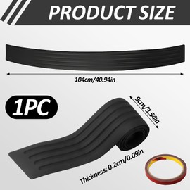 Car Rear Bumper Protector, Rear Bumper Protector for Cars, Car Bumper Protector Strips, Black Universal Rear Bumper Guard Trunk Rubber Protection for Car Pickup Truck SUV, 104CM x 9 CM/41" X3.54"