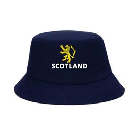 Fidra Scotland Navy Cotton Bucket Hat Lion Rampant. Fast UK Post