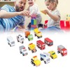12pcs Wooden Mini Trucks Forward Backward Promote Cognitive Kids Educational