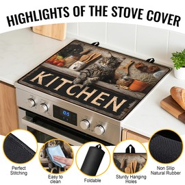 NYZE Stove Top Cover for Electric/Glass Stove, Flat Top Cooktop Protector, Electric Cooktop Cover, Extra Counter Space for Kitchen (KITCHEN Cat)