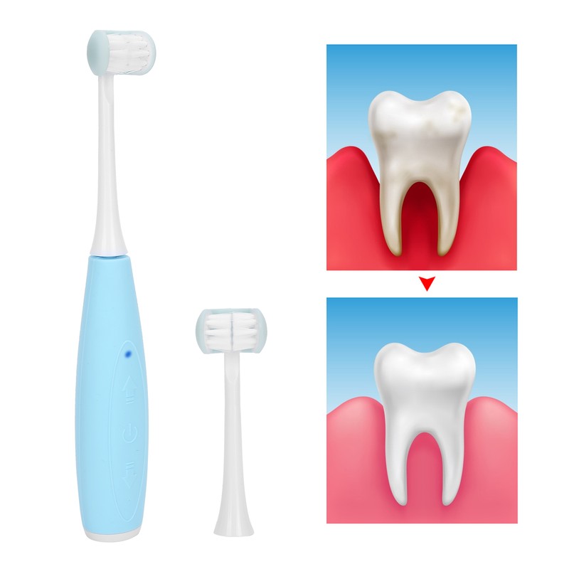 3 Sides Kid Electric Toothbrush 5 Gears Rechargeable Waterproof Oral