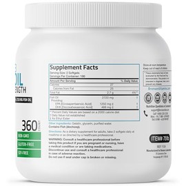 Bronson Omega 3 Fish Oil Triple Strength 2720 mg, Non-GMO, Gluten Free, Soy Free, Heavy Metal Tested, 1250 EPA 488 DHA, 360 Softgels                  