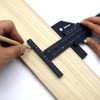 Woodworking T Ruler, Woodworking Aluminum Alloy Wood Scriber Measure Scribing Ruler Built‑in Locking Device