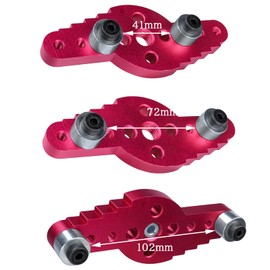 Bestgle Drill Guide, Center Dowel Drilling Guide, Jig, Vertical Drilling, Dowel Joint Jig, Adjustable, 0.3 inch (6 mm), 0.3 inch (8 mm), 0.4 inch (10 mm), Aluminum, Woodworking Tool, For Carpentry, DIY, Furniture, Carpentry Tools, Red