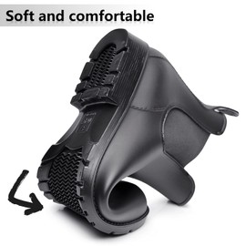 Geweo Women's Chelsea / Men's Wellington Boots, Waterproof, Windproof in Black, Brown, Grey, Red, Pink, White Size 2-10, black, 37 eu