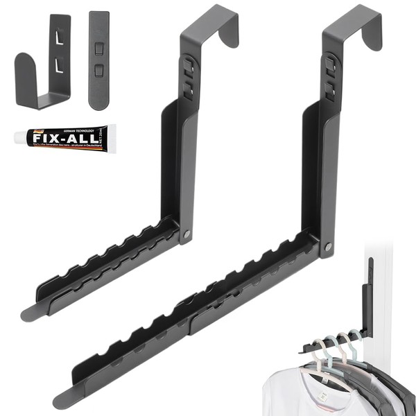 CEWROM Wall Mounted Clothes Hooks, Foldable Clothes Rack, Clothes Rail