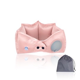 NICOLA Inflatable Neck Pillow for Travel, Plane Pillow, Lightweight Inflatable Travel Neck Pillow for Plane, Car, Train & Office Naps (Pink)