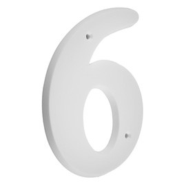 Hy-Ko 6" Plastic House Number, Modern Raised Numbers for Exterior House, Durable Convenient Marking for Home Address with Included Mounting Hardware for Simple Installation