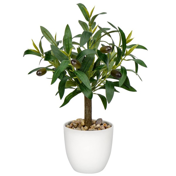 DILATATA Faux Olive Tree Artificial Potted Olive Tree 12" Fake