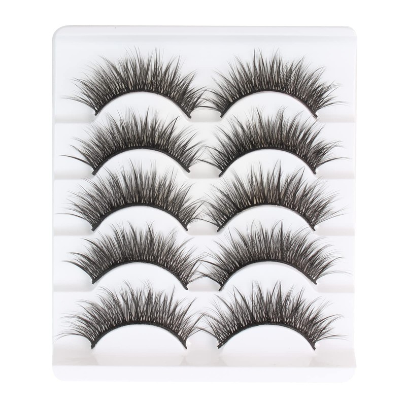 3D False Eyelashes Natural Look Artificial Eyelashes 5 Pairs Wispy