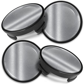 Biomar Labs 4 x Center Hubcaps, Compatible with Ford Centre Caps for Alloy Wheels, 54 mm, Silver, Black CF 3
