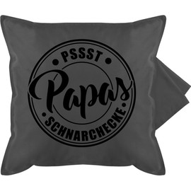 Cushion Cover - for Father's Day - Papa's Snoring Corner Badge I Dad Gift Birthday I Christmas - 50 x 50 cm - Grey - Dad Cushion Gifts for Father Father's Day Gift Snoring Cushion Sofa Cushion
