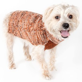 Pet Life ® Royal Bark Pet Sweater - Designer Heavy Cable Knitted Dog Sweater with Turtle Neck - Winter Dog Clothes Designed to Keep Warm
