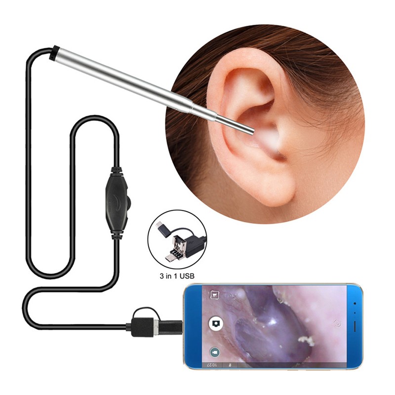 3.9mm 3-In-1 Phone Visual Ear Spoon Examination Endoscope Ear Cleaner
