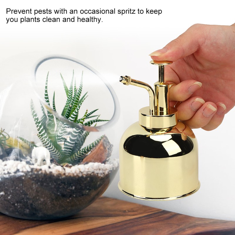 Stainless Steel Hand Pressure Plant Flower Watering Pot Spray Bottle