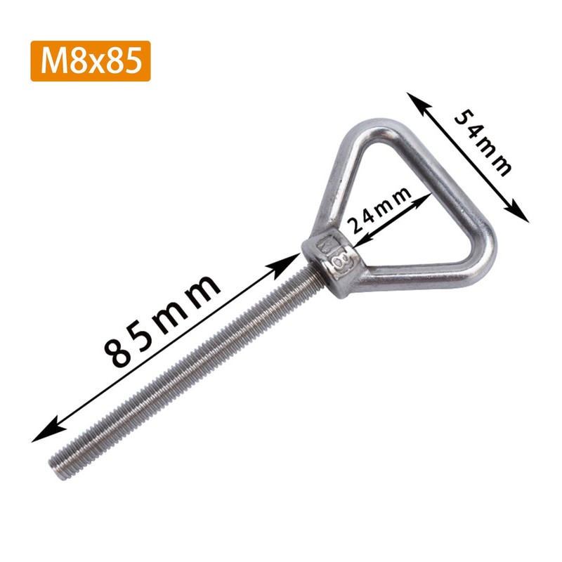 (4 Pieces) M8x85mm Triangular Lifting Eye Bolt Machine Bolt 304