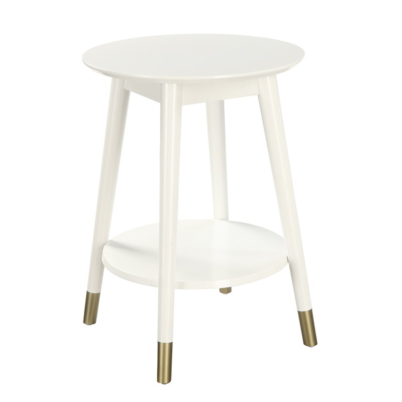 Convenience Concepts Wilson Mid Century Round End Table with Bottom