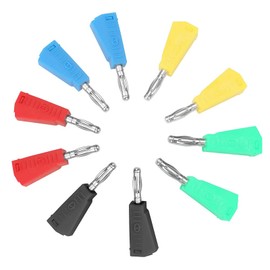 Akozon Banana Plug Connectors Pack of 10 P3002 4 mm Nickel-Plated Speaker Banana Plug Test Probe Binding Post