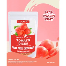 Tomato Dices, 4.0oz (113g), 100% Natural Dried Tomato Dices for Sauce, Soup, Seasonings, No Gmo, No Additive, Vegan