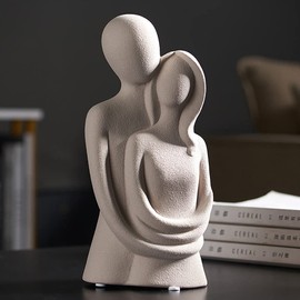 DASNTERED Moderne Skulptur, Paar, Keramik-Skulptur, Wohnzimmer, Keramik-Skulptur, abstrakt, modernes Geschenk, Schreibtisch, Heimdekoration, Paarstatue