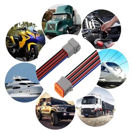 WOODGUILIN DT 12 Pin Connector,Deutsch DT Automotive Waterproof Electrical Connector 12 Way Male Female Plug with 16 AWG Cable Wire,for Car,Truck,Boats,LED Work Light.(1 Pairs,12P DT Gray)