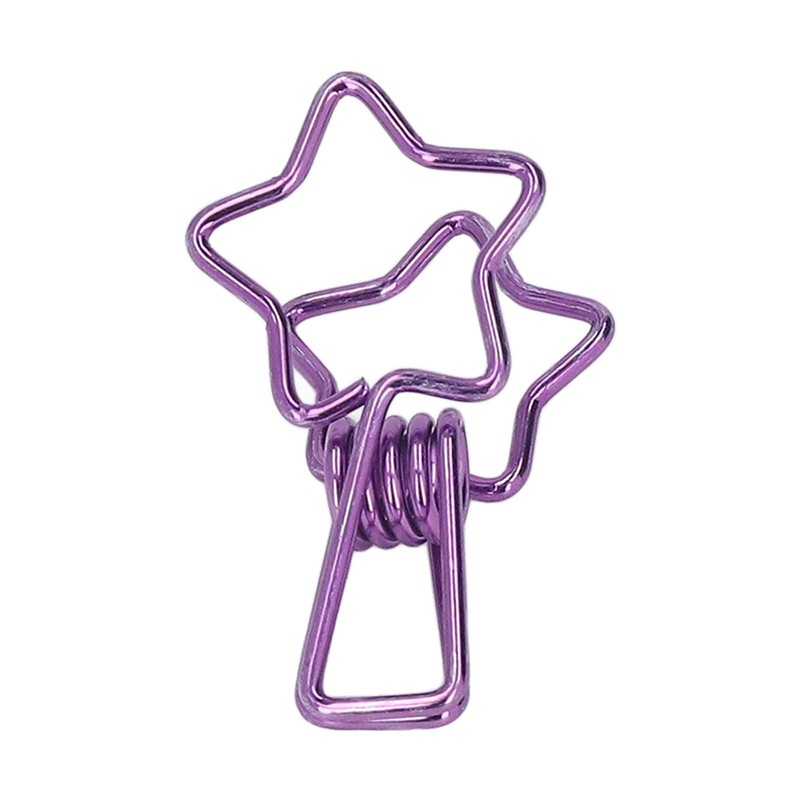 100pcs Star Binder Clips Cute Cartoon Hollow Strong Clamping Force