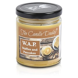 W.A.P. - Waffles and Pancakes - Waffles and Pancakes with Syrup and Butter Scented - Funny 6 Oz Jar Candle - 40 Hour Burn Time WAP