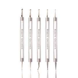 Beaute Galleria 5 Piece (10sizes) 2-Way Dotting Pens Nail Art Design Marbleizing Dotting Swirling Manicure Tools Mandala Art Painting Stylus