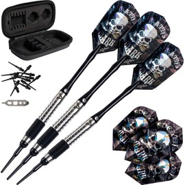 Viper Desperado 80% Tungsten Soft Tip Darts with Storage/Travel Case: Death Mark, Fine Knurling, 18 Grams