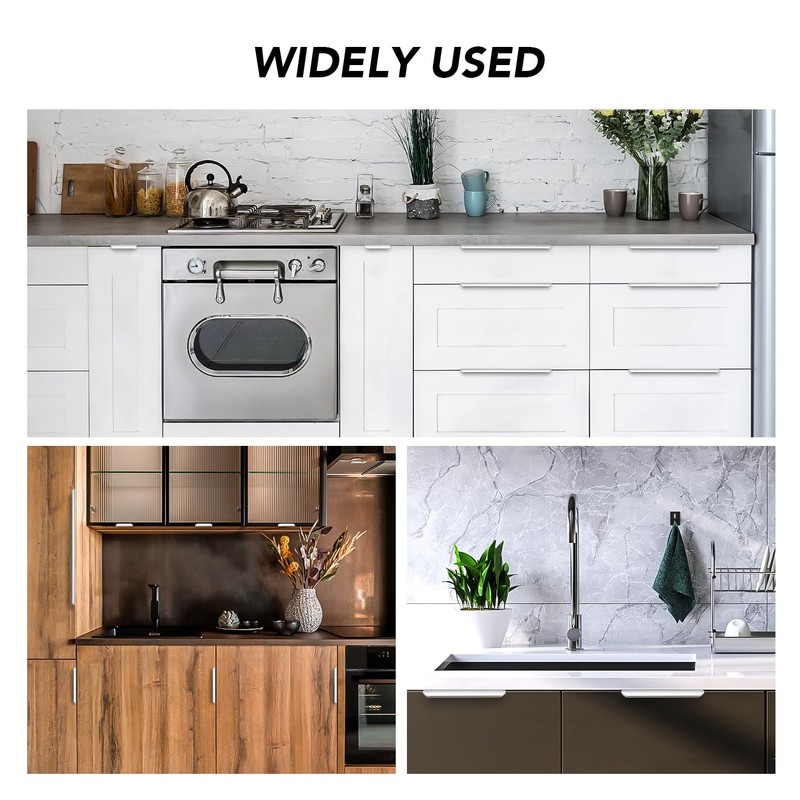 Ravinte 3 Pack Finger Pulls for Cabinets - 96mm/3.75in Hole