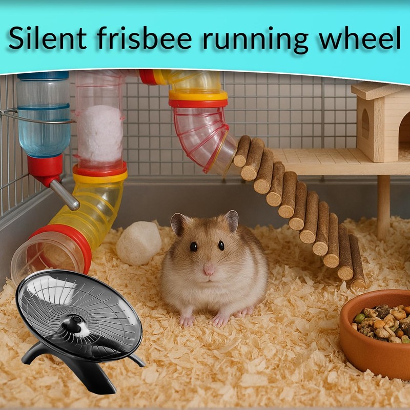 Tabanzhe Flying Saucer Hamster Wheel,Silent Spinner Non Slip Exercise Wheel