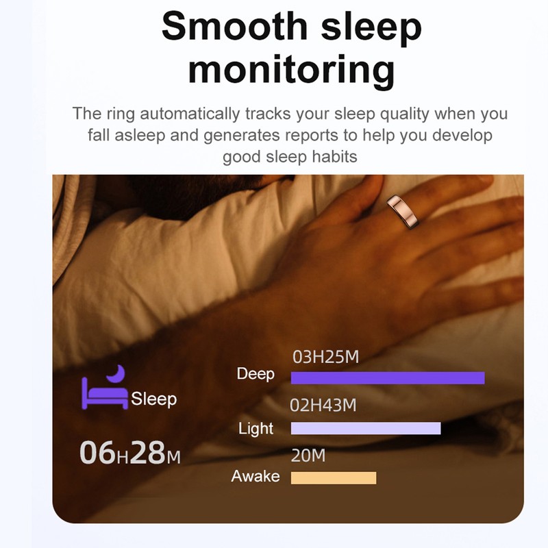 R02 Smart Ring IP68 Waterproof Fitness Tracker Smart Ring Pedometer