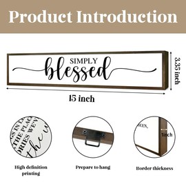 Simply Blessed sign, Blessed Sign, Tiered Tray Decor, Blessed Signs for Home Decor, Wooden Box Sign Desk Décor, Home Wall Decor Wood Framed, Shelf Decor, Living Room Decor, Rustic Farmhouse Decor
