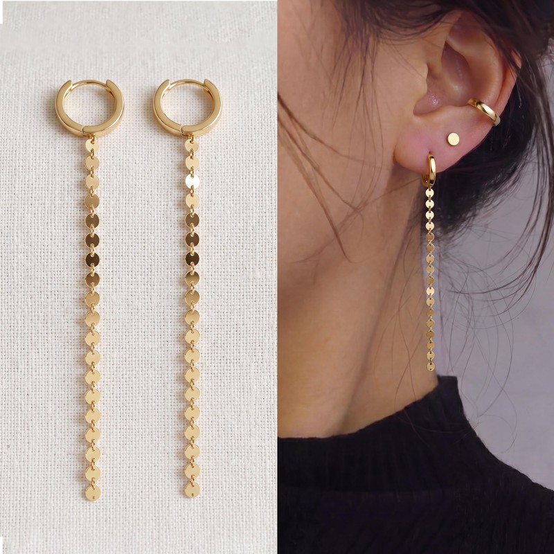 TONTMY STUDIOS Gold Chain Earrings for Women
