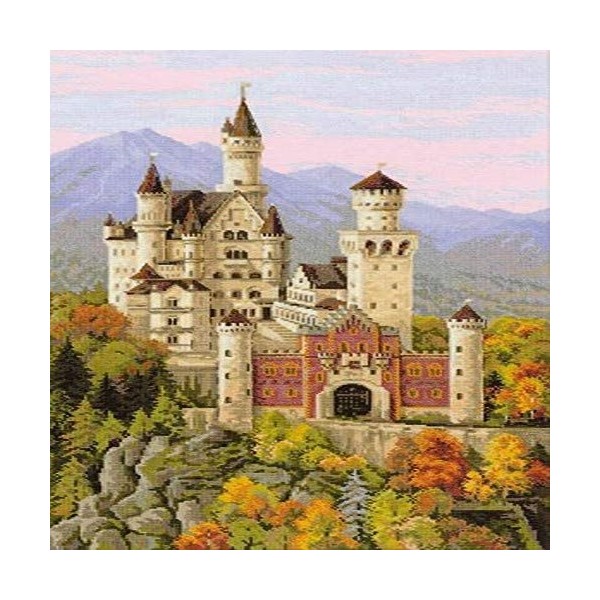 Riolis 1520 - Neuschwanstein Castle - Cross Stitch Kit 14" x 23" 14 Count 30 Colors