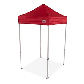 Impact Canopy 5' x 5' Pop-Up Canopy Tent, Lightweight Powder-Coated Steel Frame, Straight Leg, Red