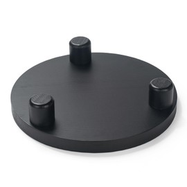 DEAMACE Wood Riser for Decor, 2 Pack Wood Pedestal Stand for Display, Round Wooden Tray for Kitchen Counter, Wooden Pedestal Stand for Plant Pot Indoor (Round - Black)