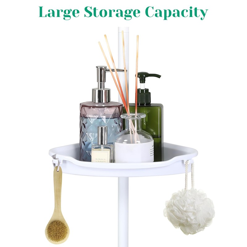 DYTesa Corner Shower Caddy Tension Pole, Rust-Resistant Bathroom Storage Organizer