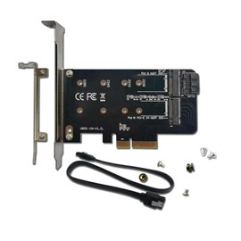 Valuegist PCIe Adapter for One M.2 NVMe Mkey and One SATA Bkey SSD, PCI-e 4.0 X4 Card Supports NGFF M2 M-Key or B-Key (M+B) SSD of Length 2280,2260,2242,2230, PCIe NVMe Adapter with SATA 3.0 Cable