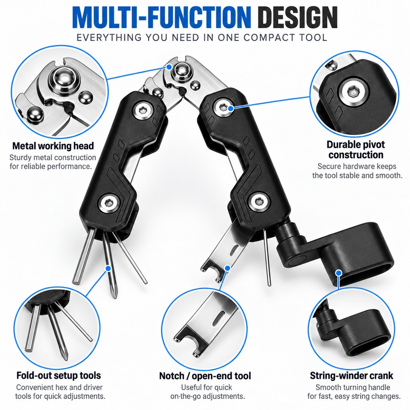Guitar & Bass Setup Multitool for Neck Relief & String
